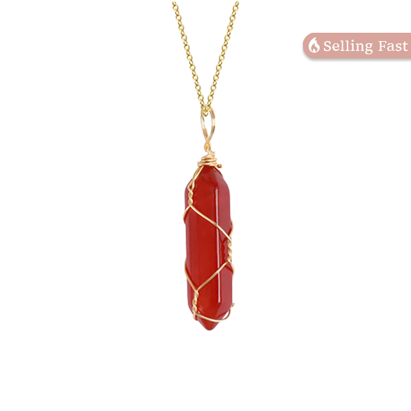 Carnelian Wire Wrapped Necklace