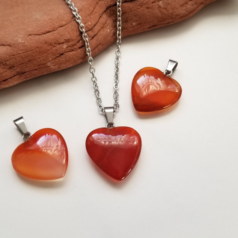 Heart Carnelian Pendant Necklace