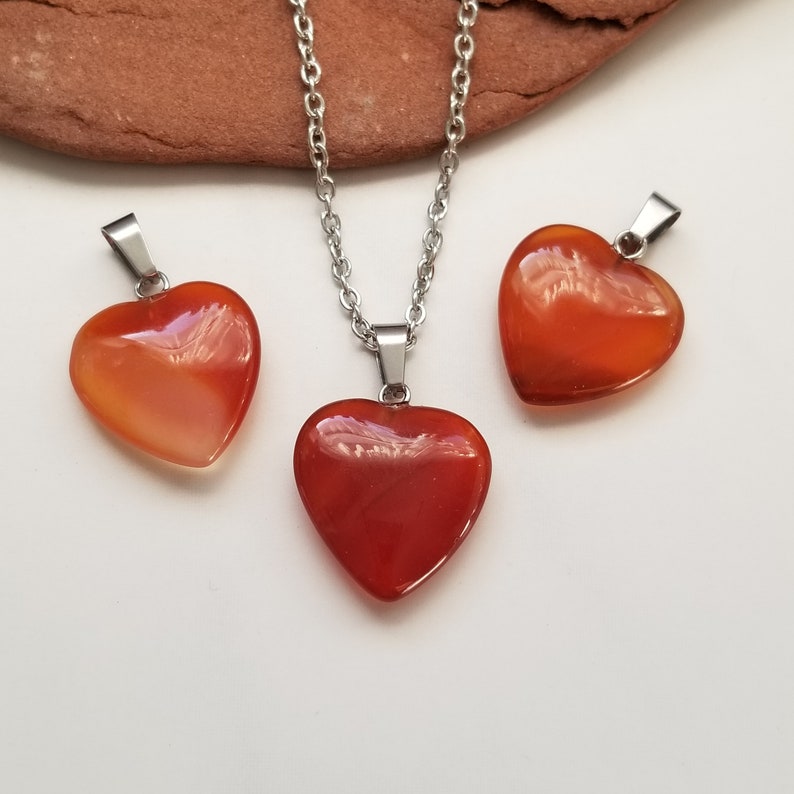 Heart Carnelian Pendant Necklace