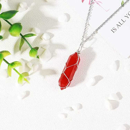 Carnelian Wrapped Pendant Necklace : Boost your confidence